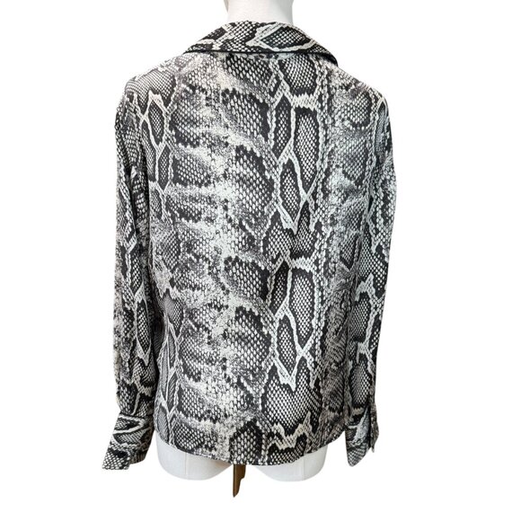 ZARA Snake Print Satin Button-Up Shirt | Size XS | New With Tags - Picture 3 of 5